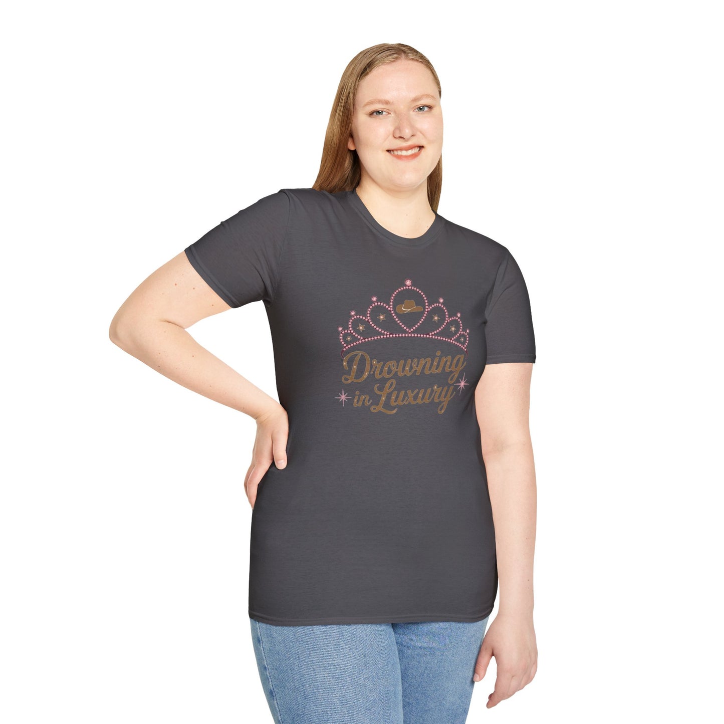 Walker Jackson "Poor Little Rich Cowboy" Women's T-Shirt - "Drowning in Luxury" Crown Design Country Music Tee