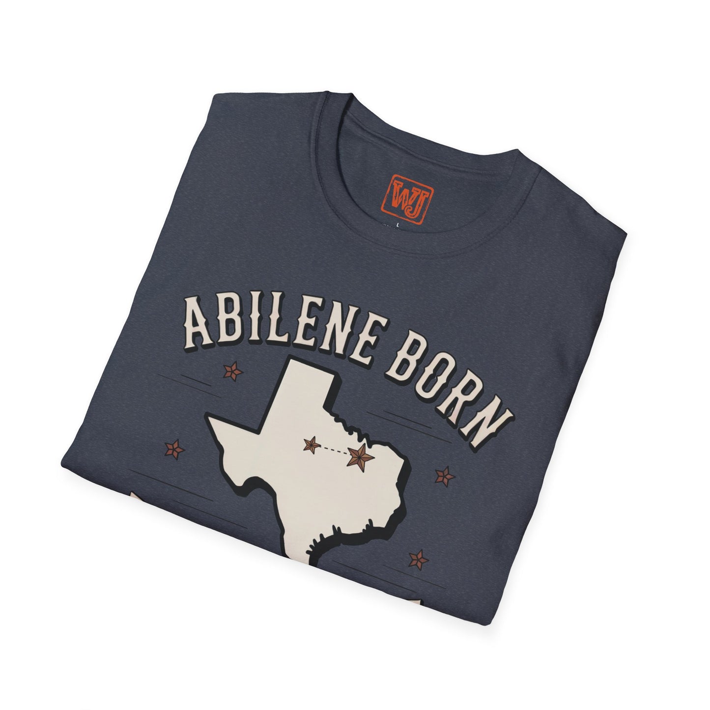 Texas Outline Unisex T-Shirt with Abilene and Dallas Cities - Vintage Americana Modern Country Music Apparel
