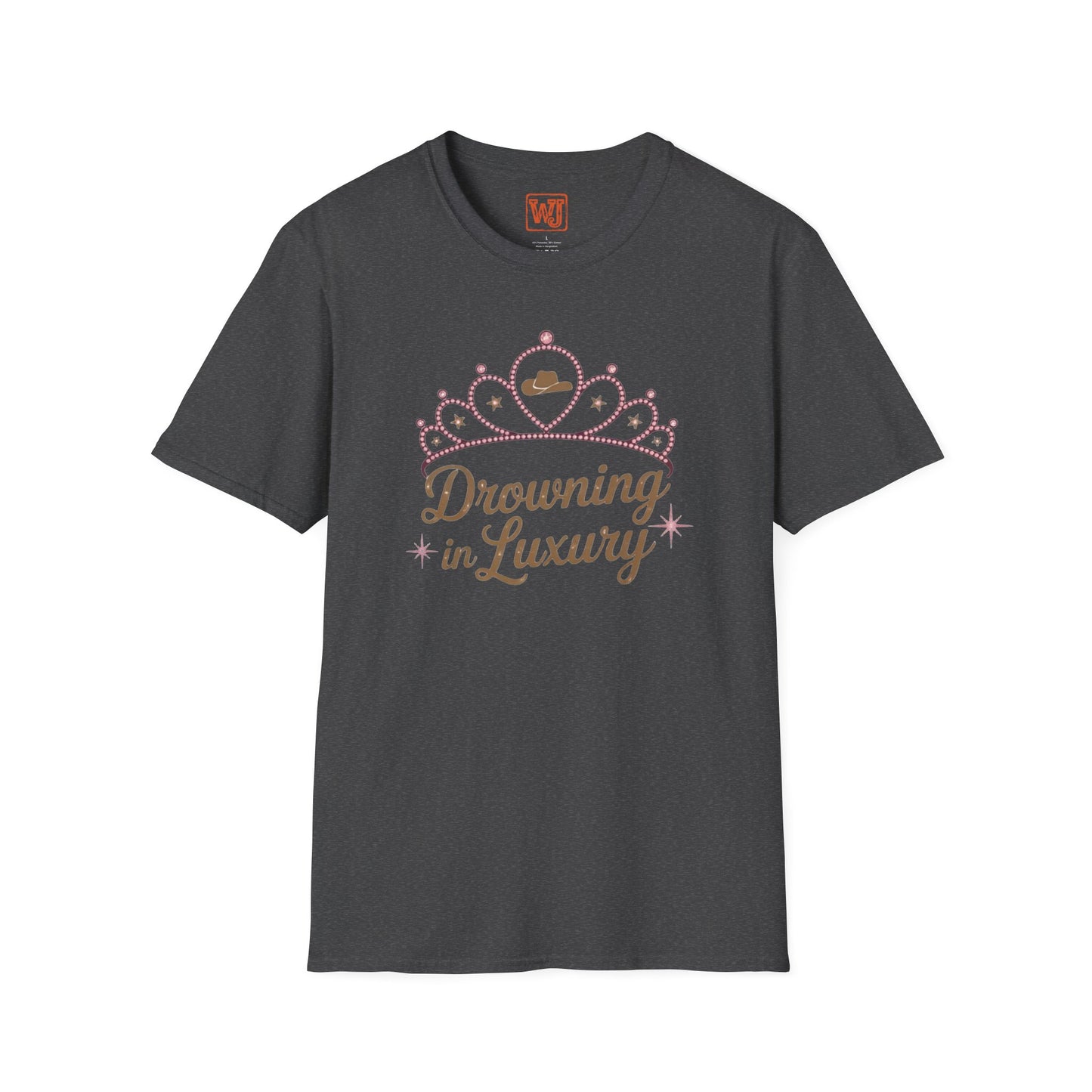 Walker Jackson "Poor Little Rich Cowboy" Women's T-Shirt - "Drowning in Luxury" Crown Design Country Music Tee