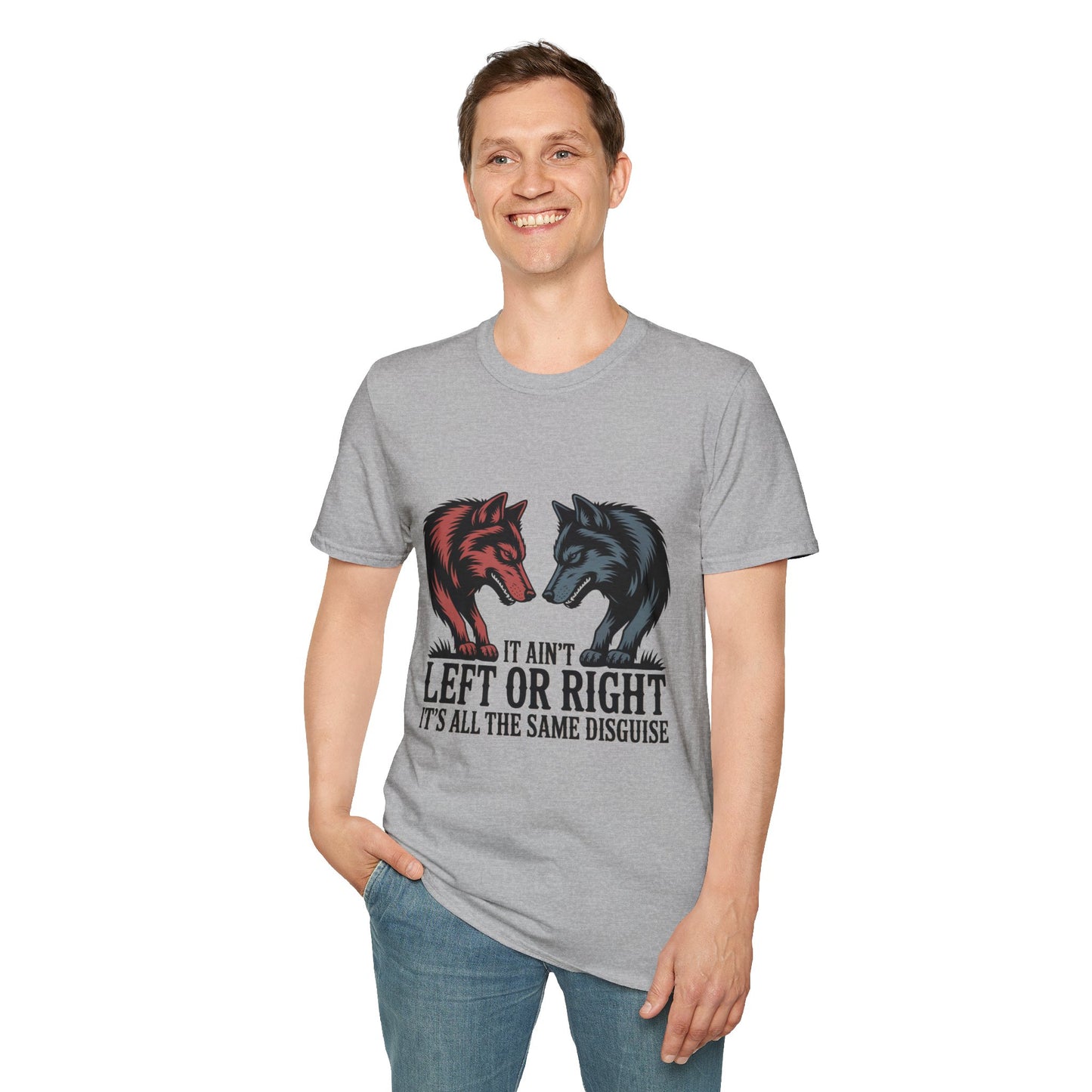 'Two Wolves in the Night' - Wolf Silhouette Country Music T-Shirt