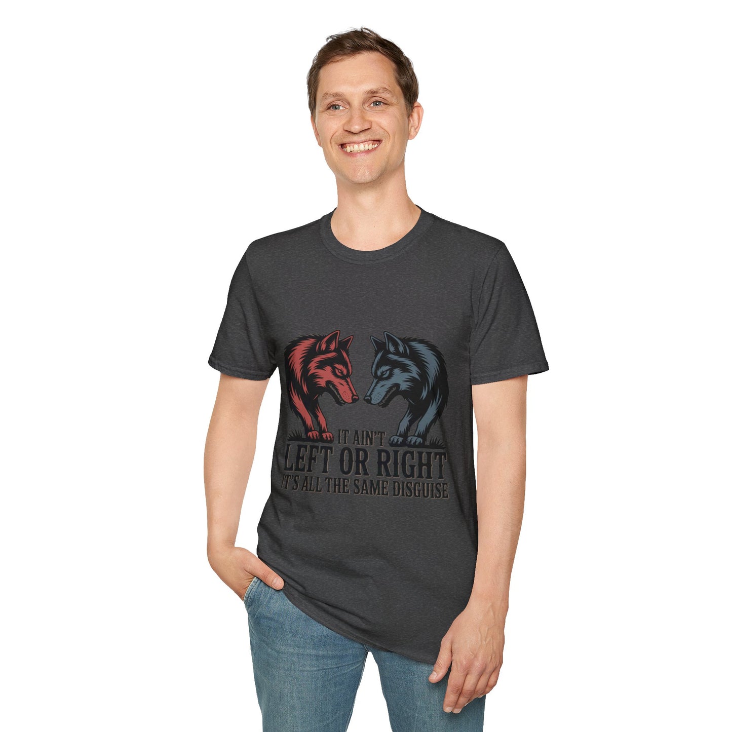 'Two Wolves in the Night' - Wolf Silhouette Country Music T-Shirt