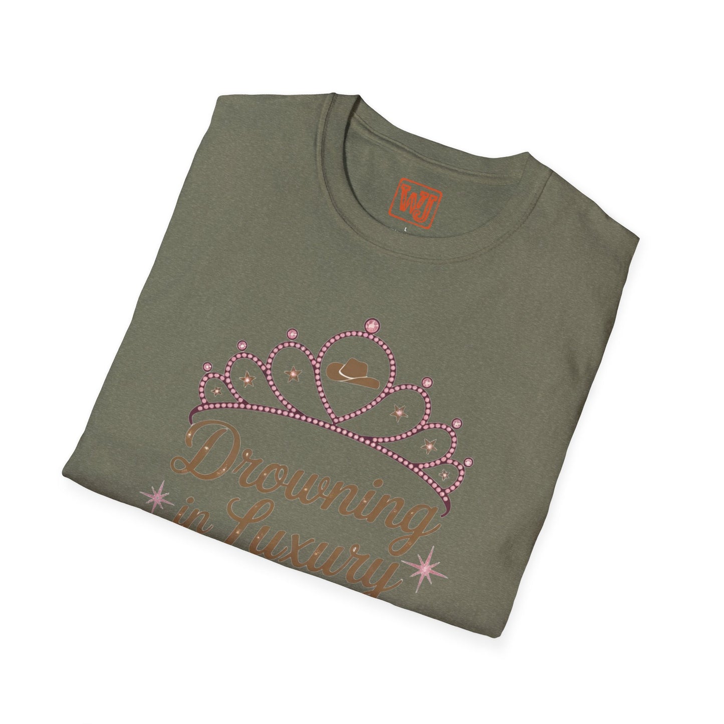 Walker Jackson "Poor Little Rich Cowboy" Women's T-Shirt - "Drowning in Luxury" Crown Design Country Music Tee