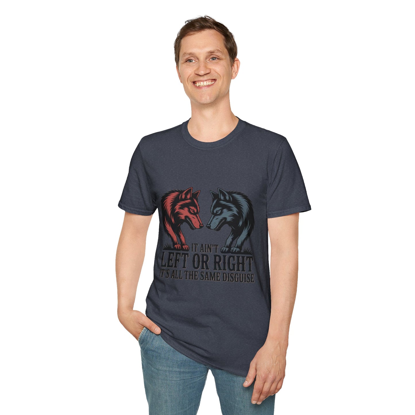 'Two Wolves in the Night' - Wolf Silhouette Country Music T-Shirt
