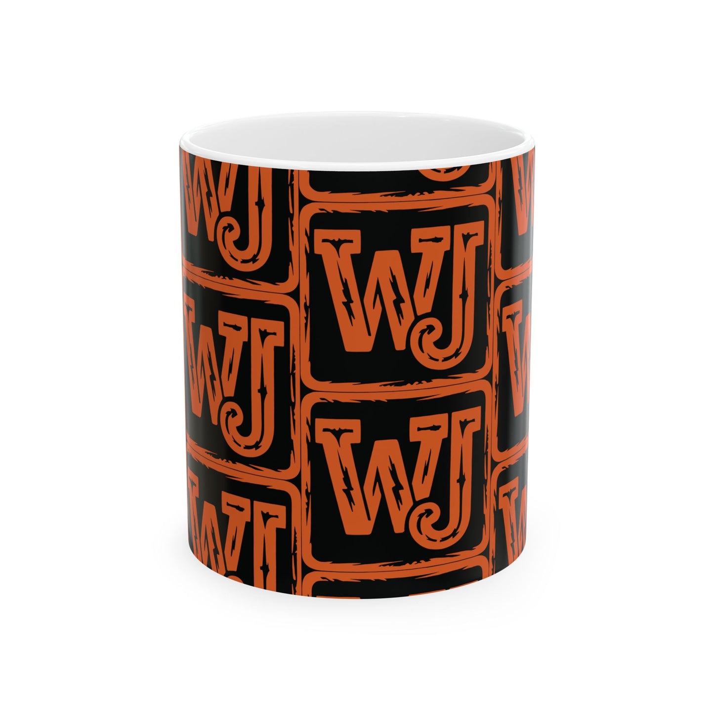 Walker Jackson Logo Bold Patterned Ceramic Mug - Unique Coffee Cup, Personalized Gift, Custom Tea Mug, Fun Office Drinkware