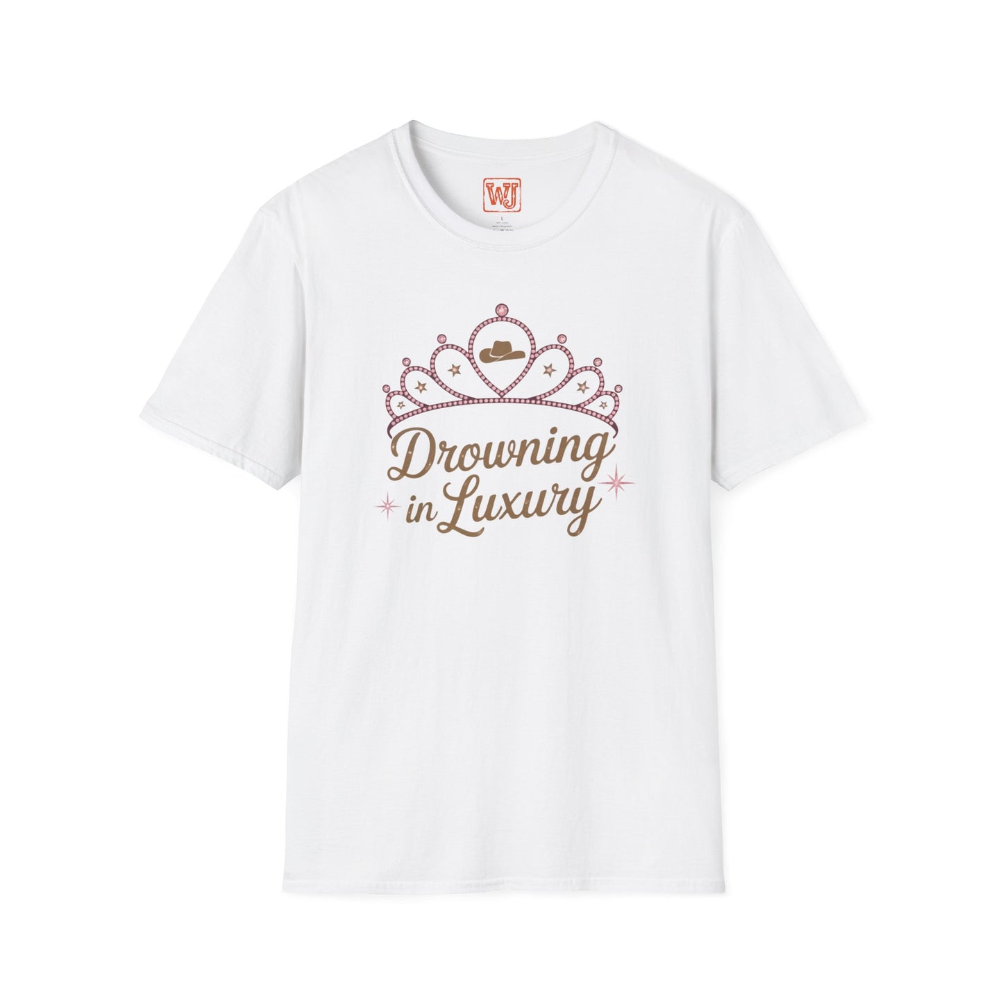 Walker Jackson "Poor Little Rich Cowboy" Women's T-Shirt - "Drowning in Luxury" Crown Design Country Music Tee
