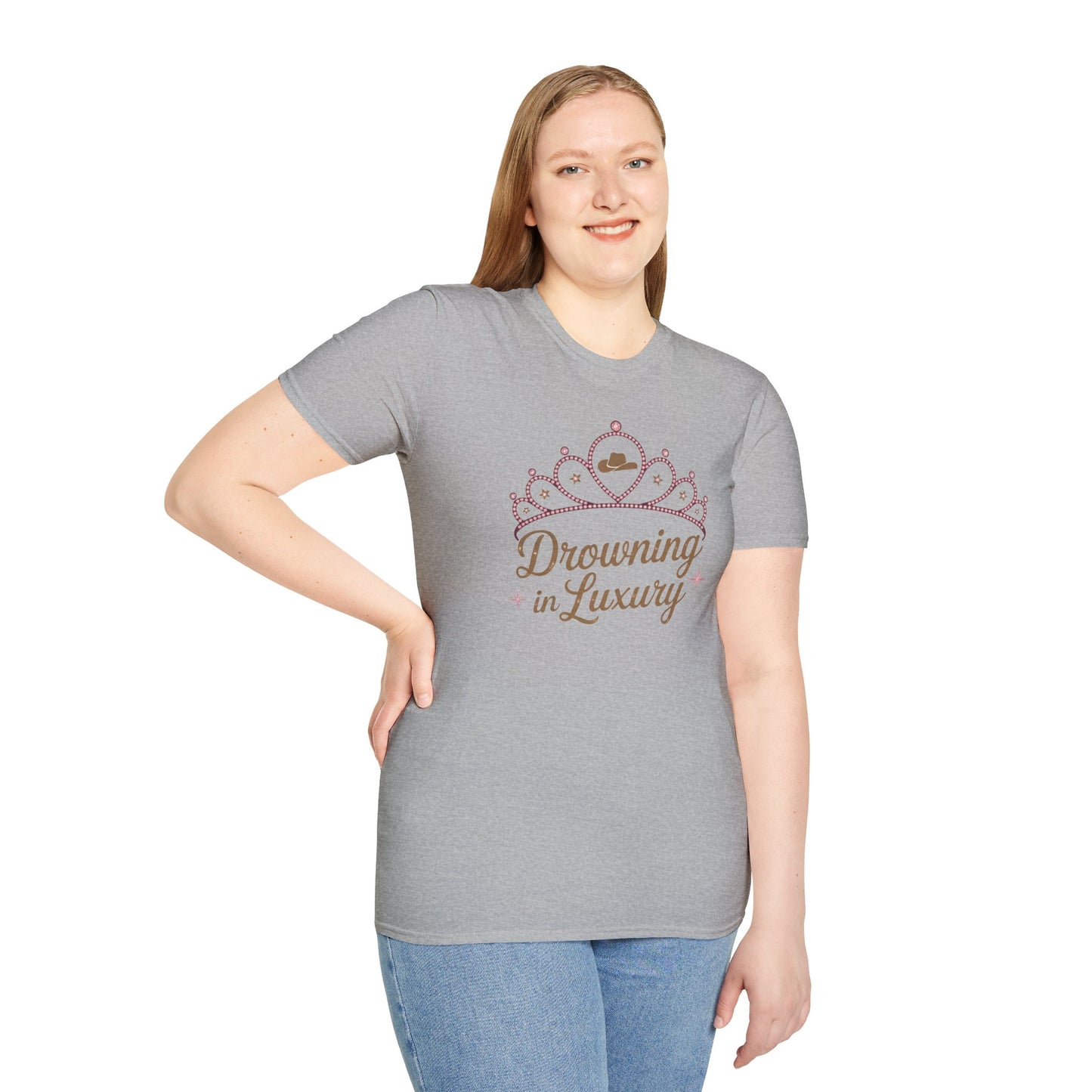 Walker Jackson "Poor Little Rich Cowboy" Women's T-Shirt - "Drowning in Luxury" Crown Design Country Music Tee