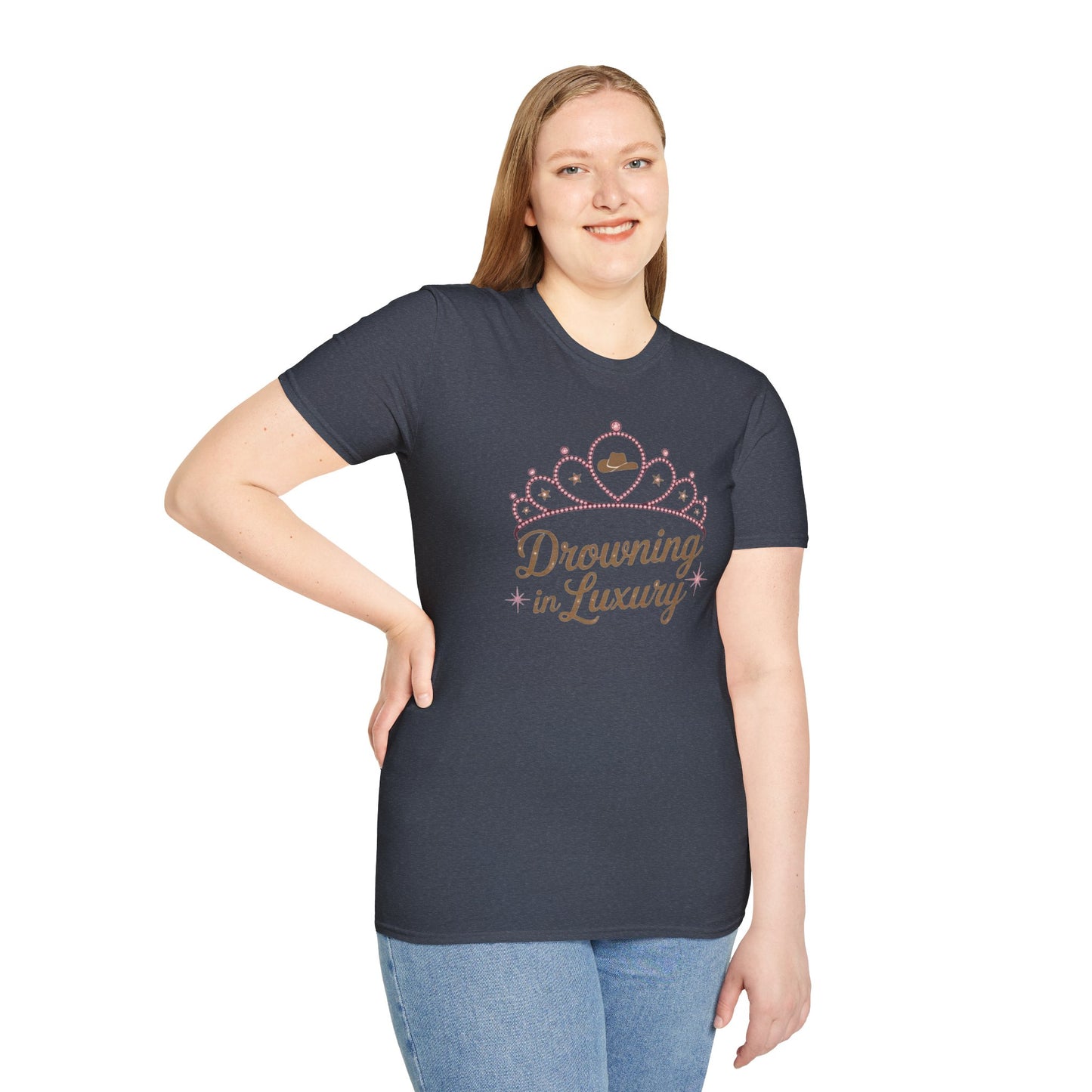 Walker Jackson "Poor Little Rich Cowboy" Women's T-Shirt - "Drowning in Luxury" Crown Design Country Music Tee