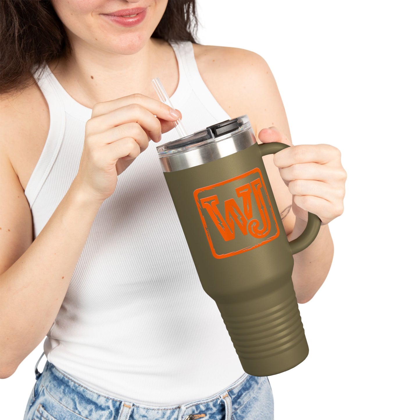 Walker Jackson WJ Logo 40oz Insulated Coffee Tumbler - Country Music Travel Mug for Music Fans