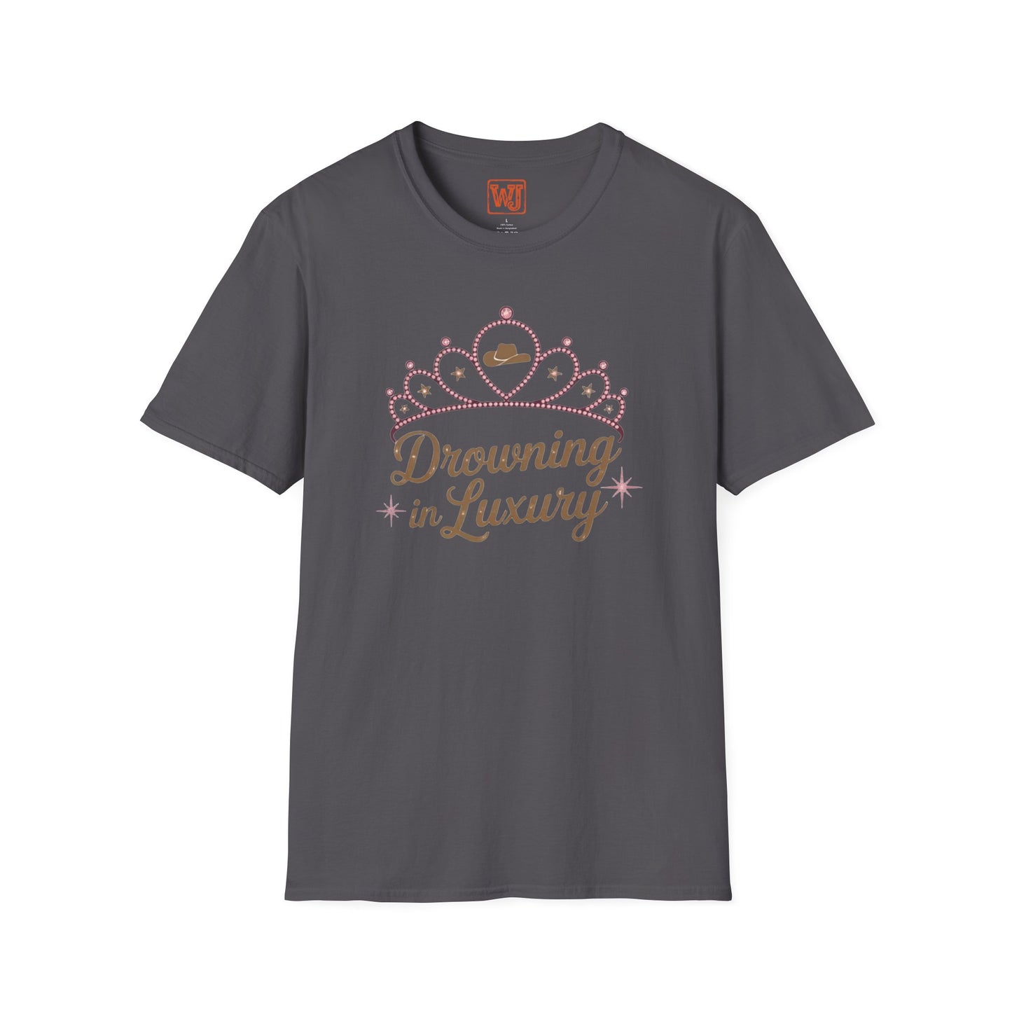 Walker Jackson "Poor Little Rich Cowboy" Women's T-Shirt - "Drowning in Luxury" Crown Design Country Music Tee