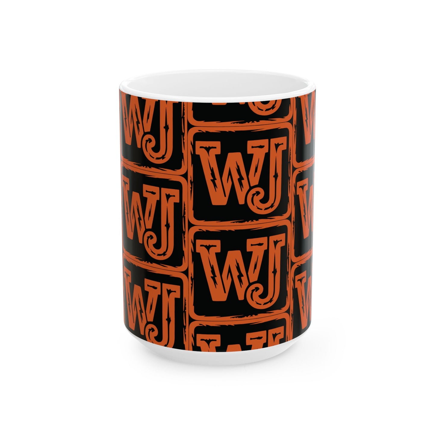 Walker Jackson Logo Bold Patterned Ceramic Mug - Unique Coffee Cup, Personalized Gift, Custom Tea Mug, Fun Office Drinkware