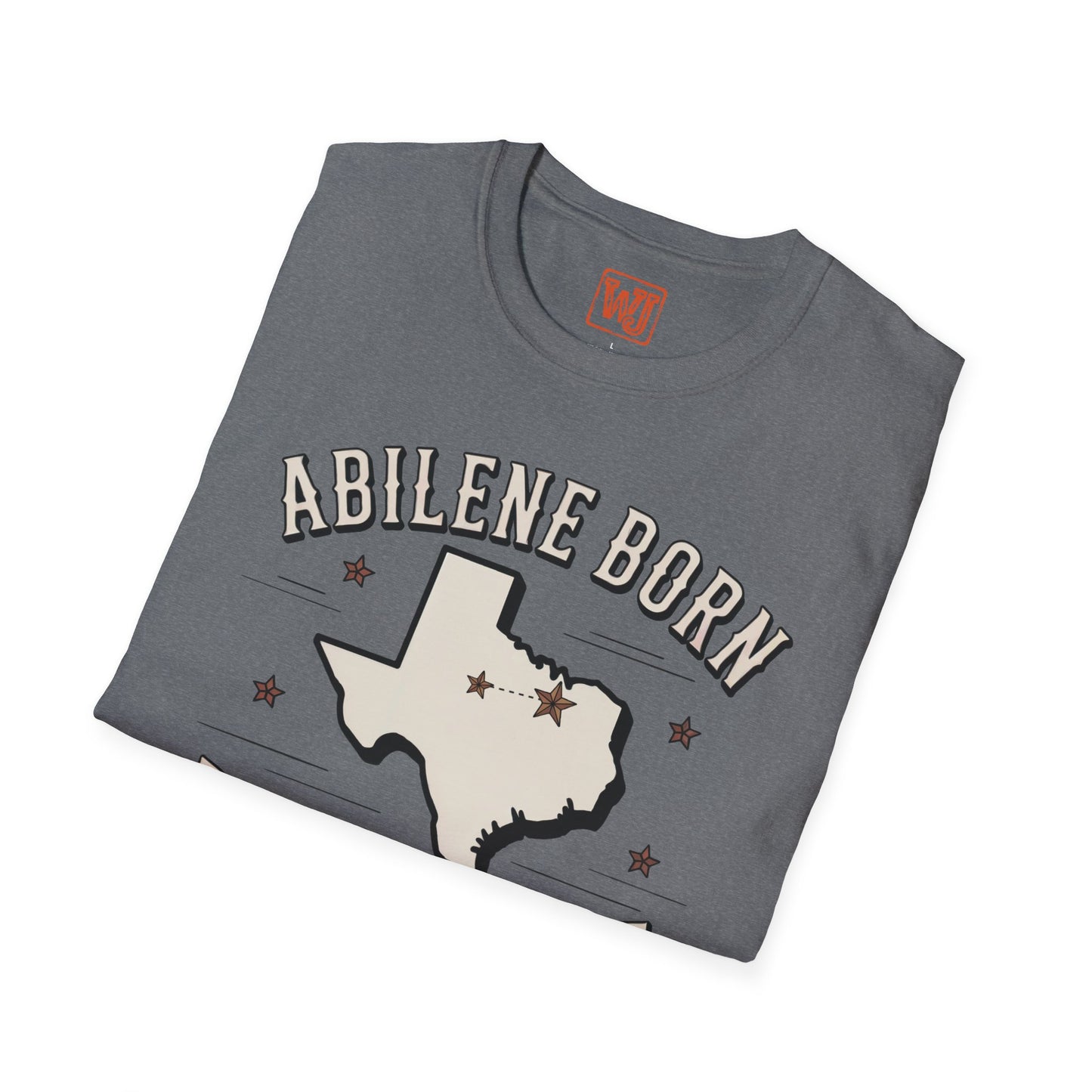 Texas Outline Unisex T-Shirt with Abilene and Dallas Cities - Vintage Americana Modern Country Music Apparel
