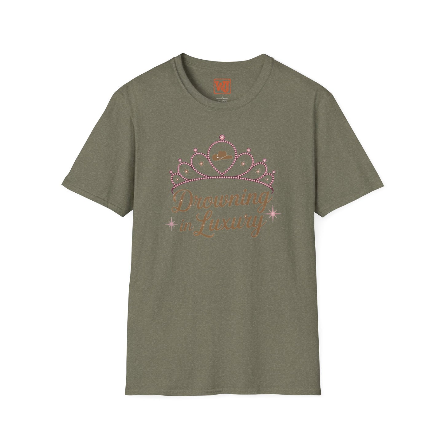 Walker Jackson "Poor Little Rich Cowboy" Women's T-Shirt - "Drowning in Luxury" Crown Design Country Music Tee