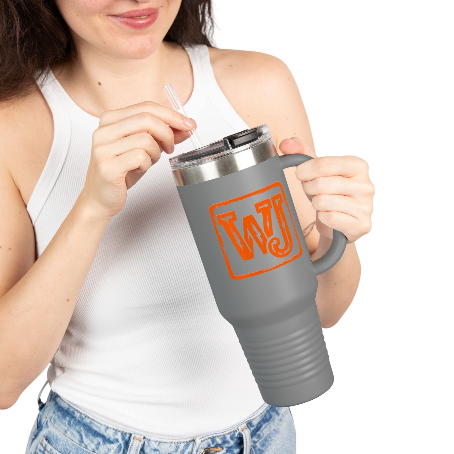 Walker Jackson WJ Logo 40oz Insulated Coffee Tumbler - Country Music Travel Mug for Music Fans