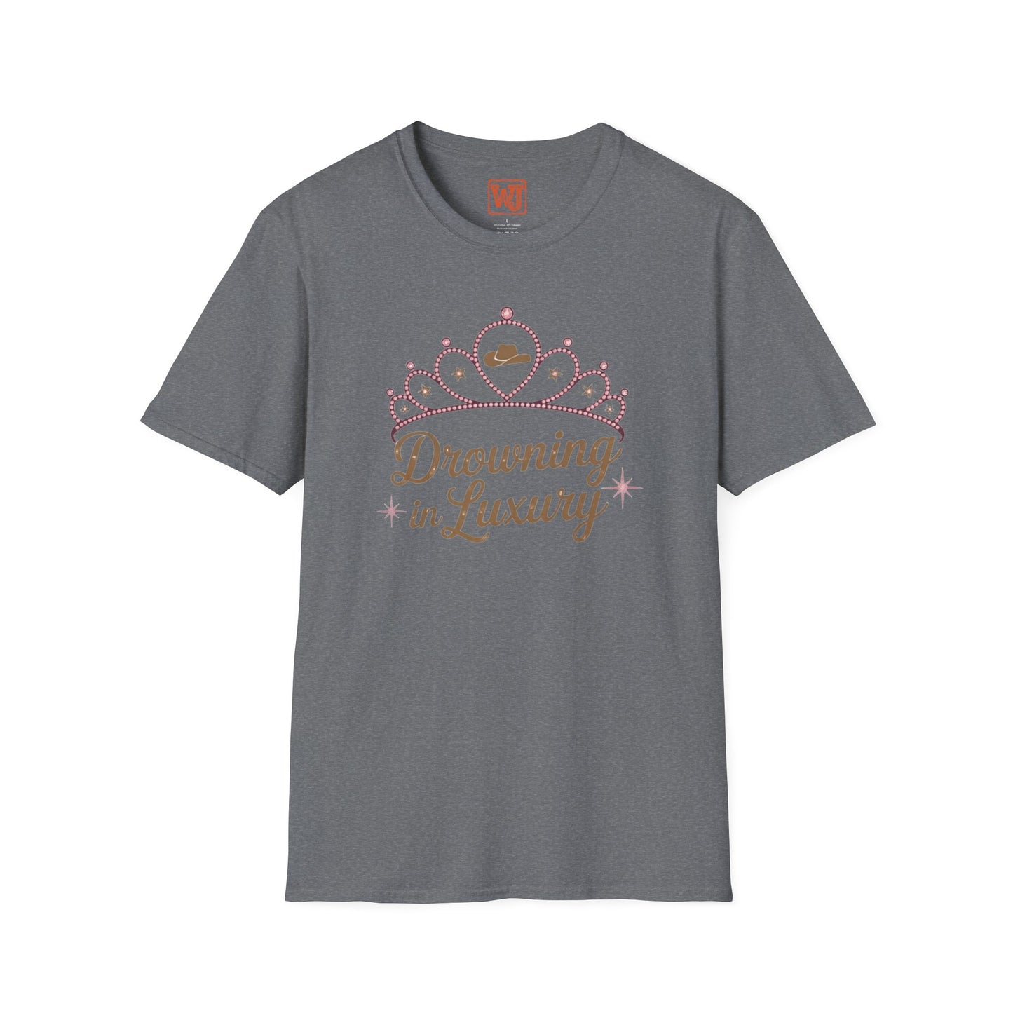Walker Jackson "Poor Little Rich Cowboy" Women's T-Shirt - "Drowning in Luxury" Crown Design Country Music Tee