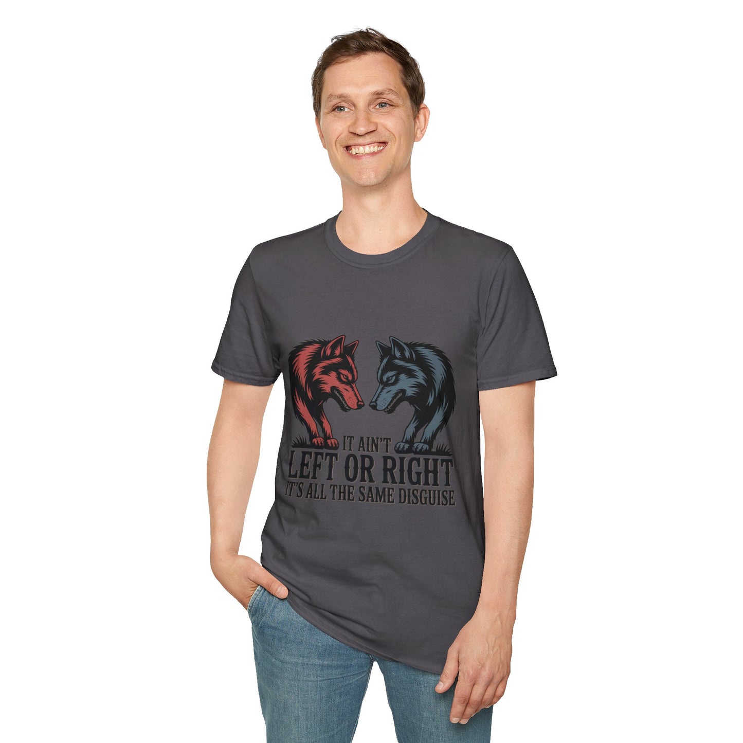 'Two Wolves in the Night' - Wolf Silhouette Country Music T-Shirt