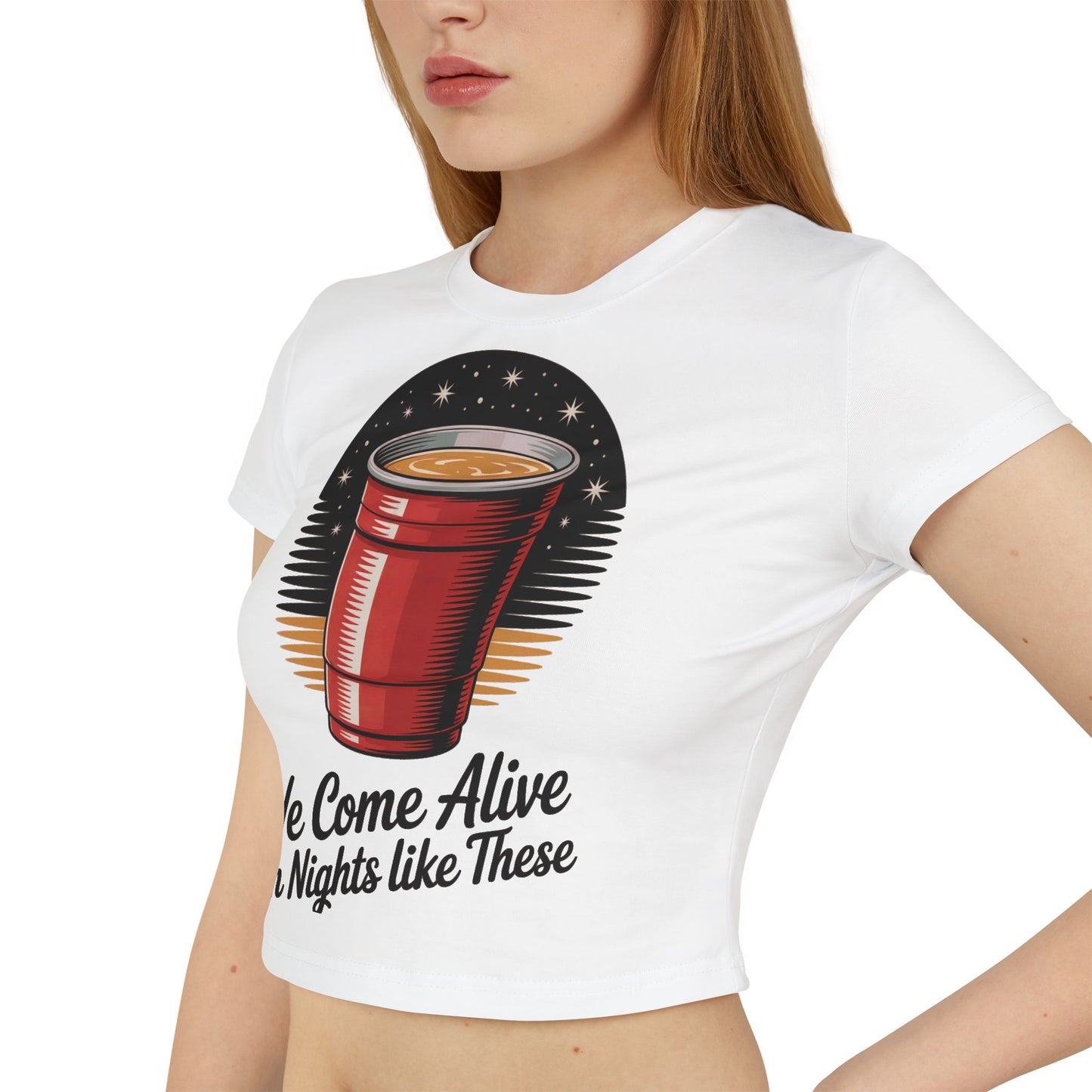 Walker Jackson "Nights Like These" Women's Baby Tee - Country Music Fitted Crop Top T-Shirt | Cute Graphic Tee, Casual Party Top, Festival Wear, Night Out Shirt, Fun Summer Fashion