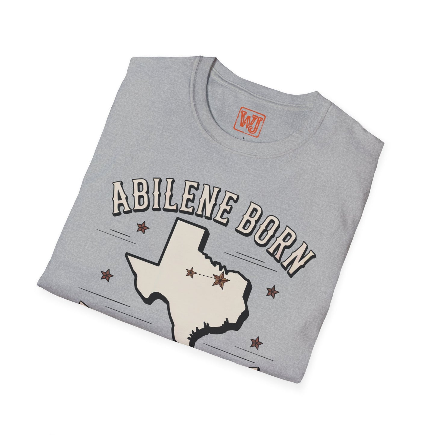 Texas Outline Unisex T-Shirt with Abilene and Dallas Cities - Vintage Americana Modern Country Music Apparel