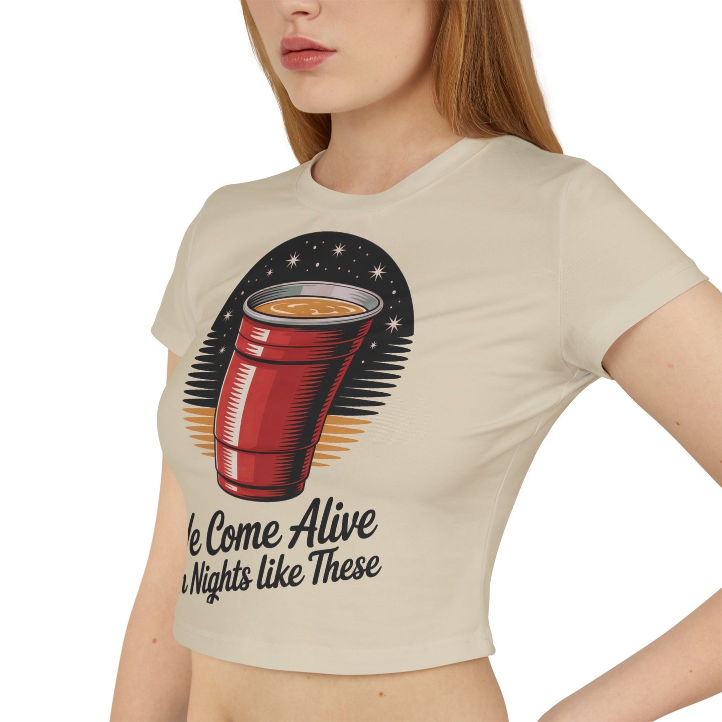 Walker Jackson "Nights Like These" Women's Baby Tee - Country Music Fitted Crop Top T-Shirt | Cute Graphic Tee, Casual Party Top, Festival Wear, Night Out Shirt, Fun Summer Fashion