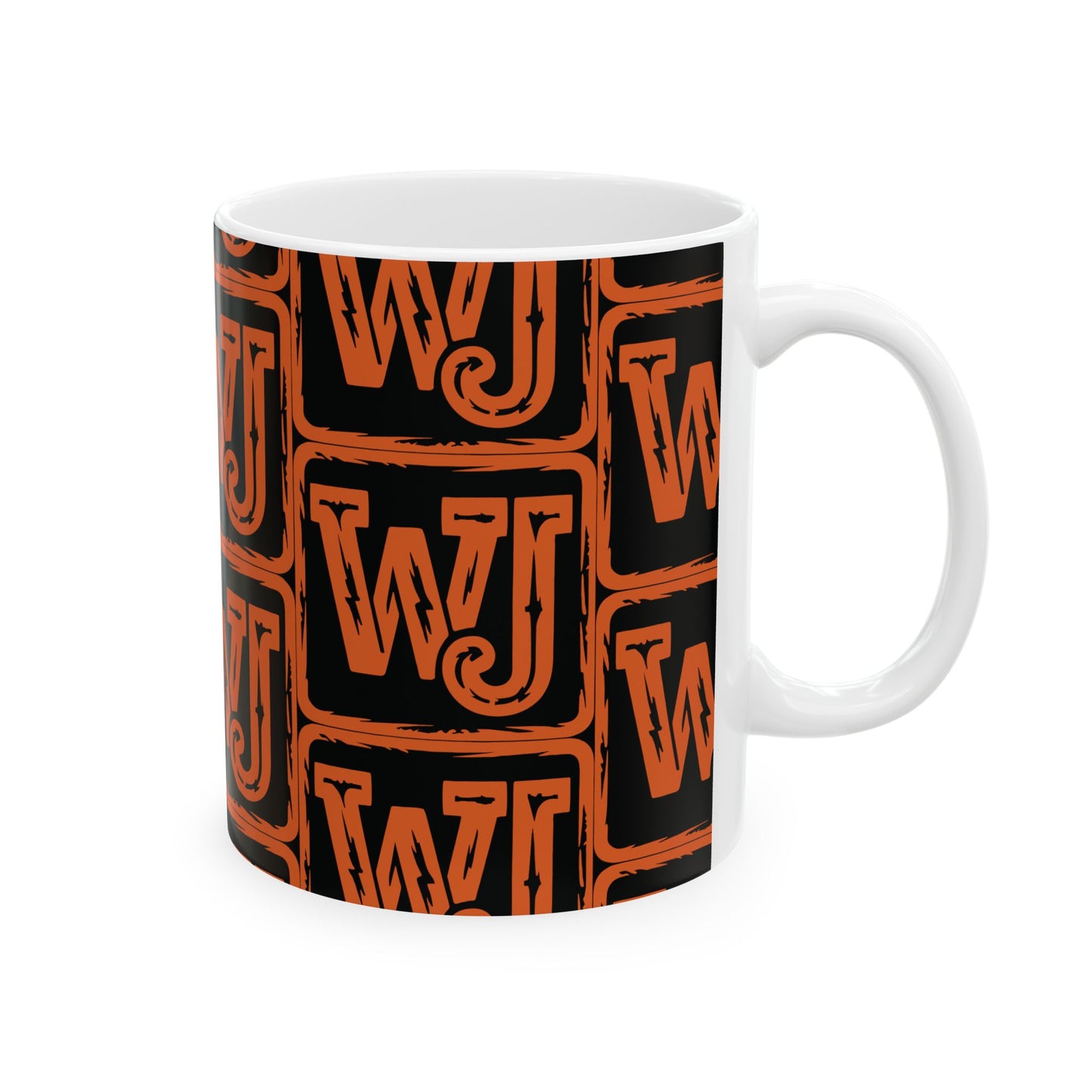 Walker Jackson Logo Bold Patterned Ceramic Mug - Unique Coffee Cup, Personalized Gift, Custom Tea Mug, Fun Office Drinkware
