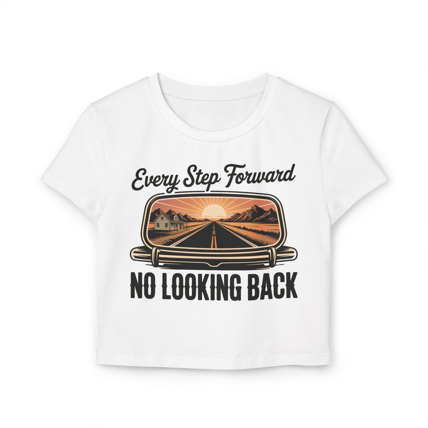 Walker Jackson "RUN?" Women's Baby Tee - "Every Step Forward, No Looking Back" Motivational Country Music Shirt | Cute Graphic Tee, Casual Party Top, Festival Wear, Night Out Shirt, Fun Summer Fashion