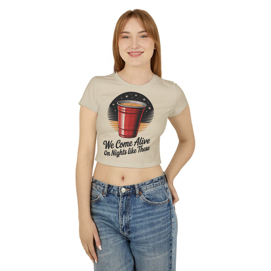 Walker Jackson "Nights Like These" Women's Baby Tee - Country Music Fitted Crop Top T-Shirt | Cute Graphic Tee, Casual Party Top, Festival Wear, Night Out Shirt, Fun Summer Fashion