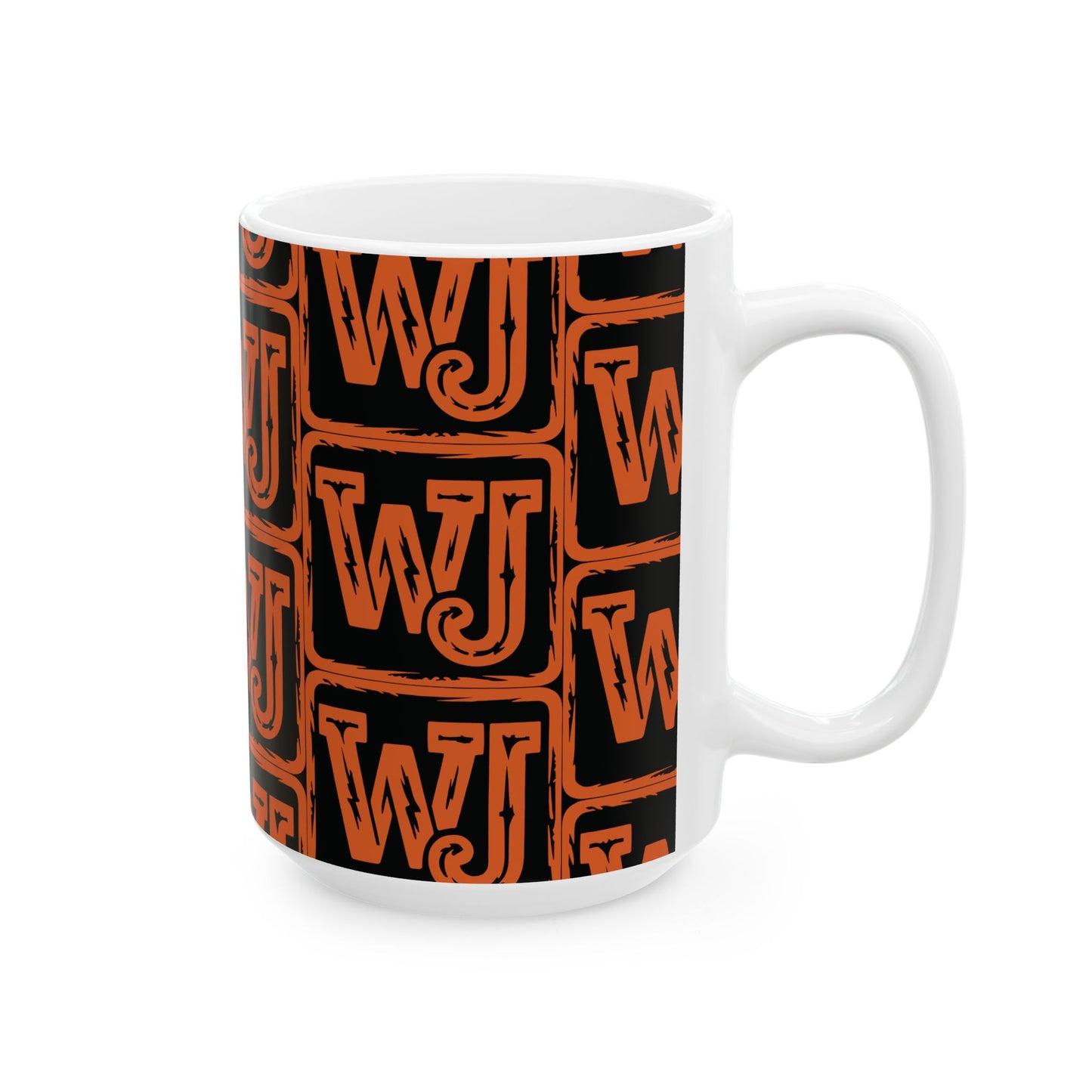 Walker Jackson Logo Bold Patterned Ceramic Mug - Unique Coffee Cup, Personalized Gift, Custom Tea Mug, Fun Office Drinkware