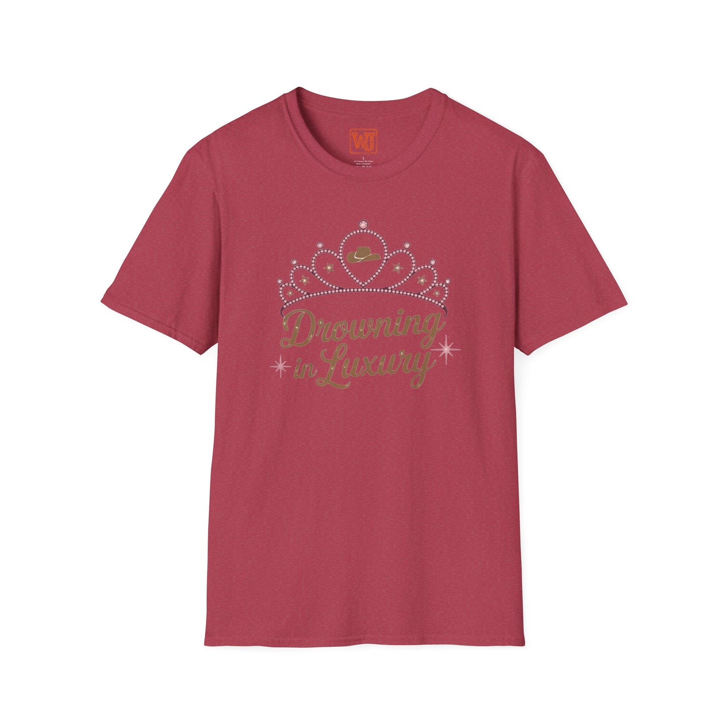 Walker Jackson "Poor Little Rich Cowboy" Women's T-Shirt - "Drowning in Luxury" Crown Design Country Music Tee