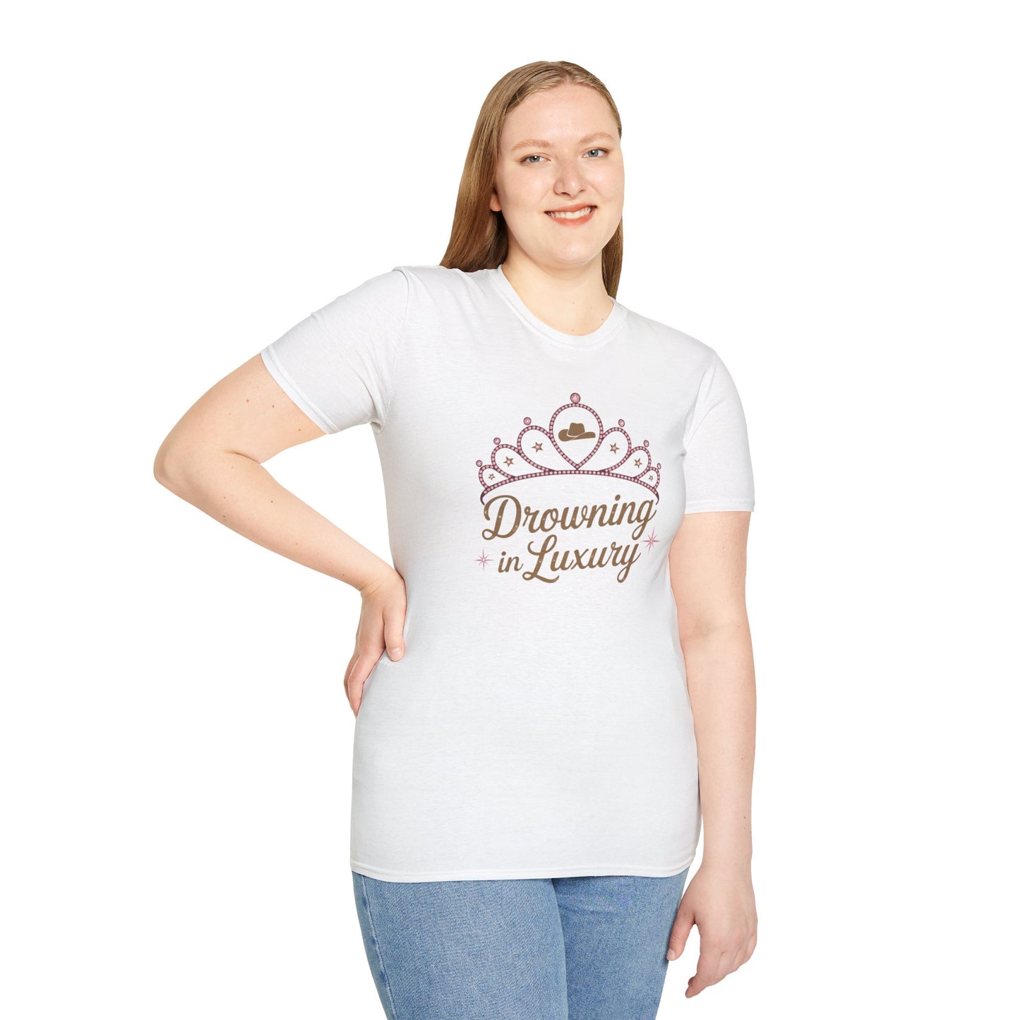 Walker Jackson "Poor Little Rich Cowboy" Women's T-Shirt - "Drowning in Luxury" Crown Design Country Music Tee