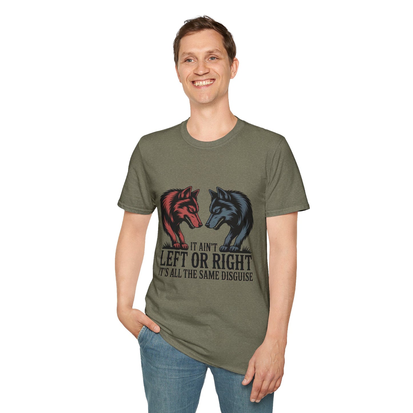 'Two Wolves in the Night' - Wolf Silhouette Country Music T-Shirt