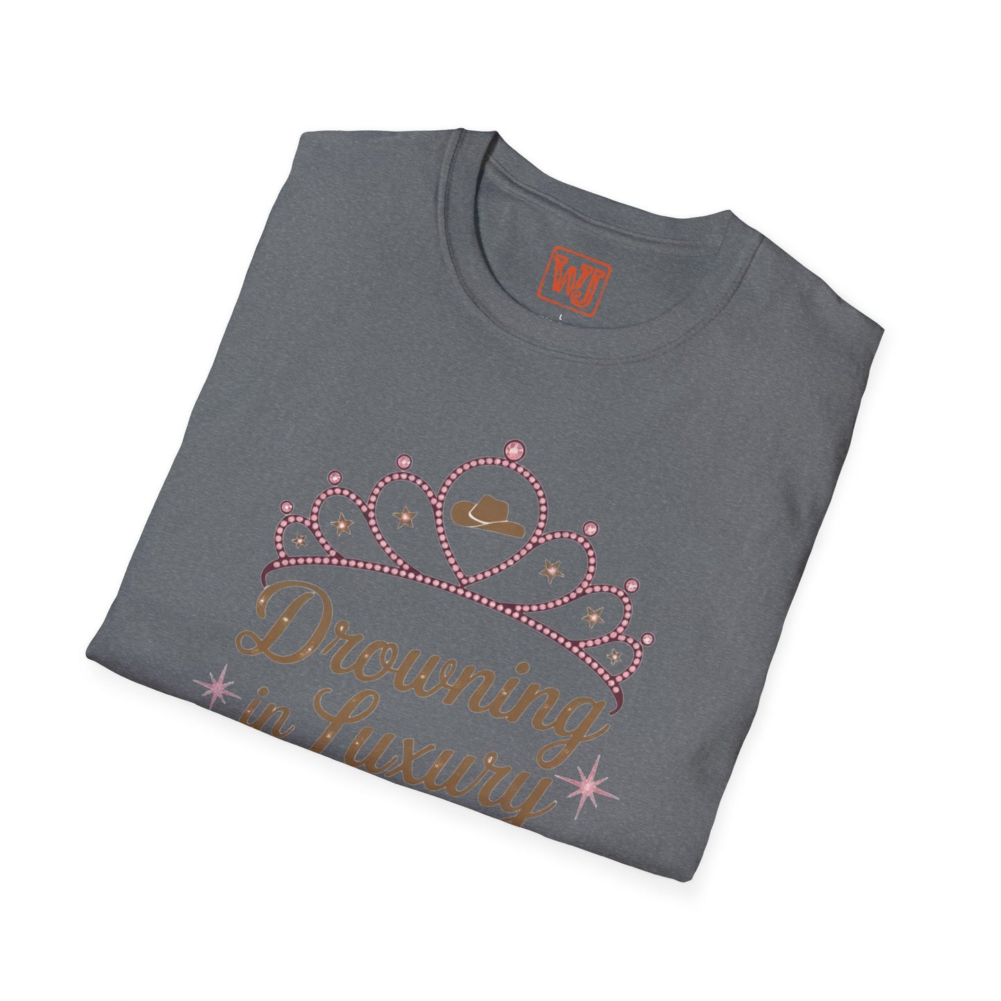 Walker Jackson "Poor Little Rich Cowboy" Women's T-Shirt - "Drowning in Luxury" Crown Design Country Music Tee