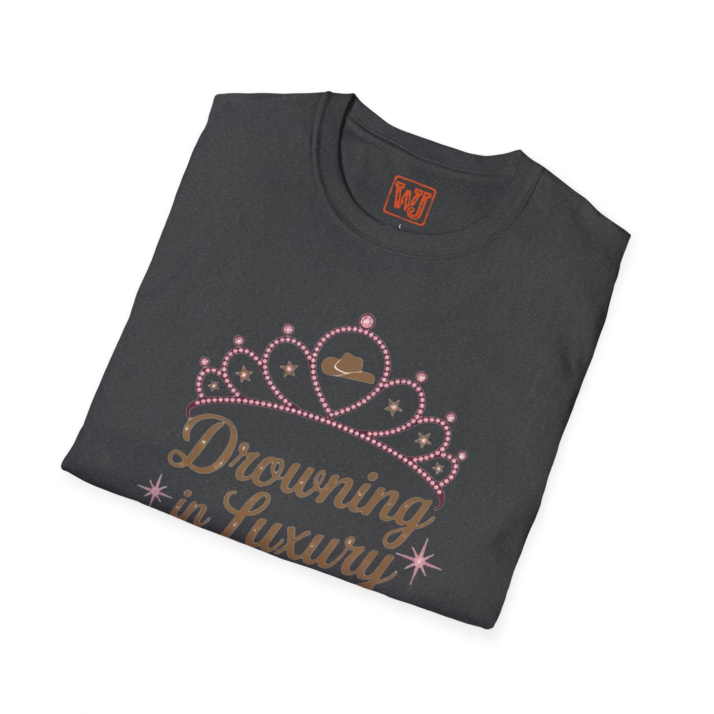 Walker Jackson "Poor Little Rich Cowboy" Women's T-Shirt - "Drowning in Luxury" Crown Design Country Music Tee