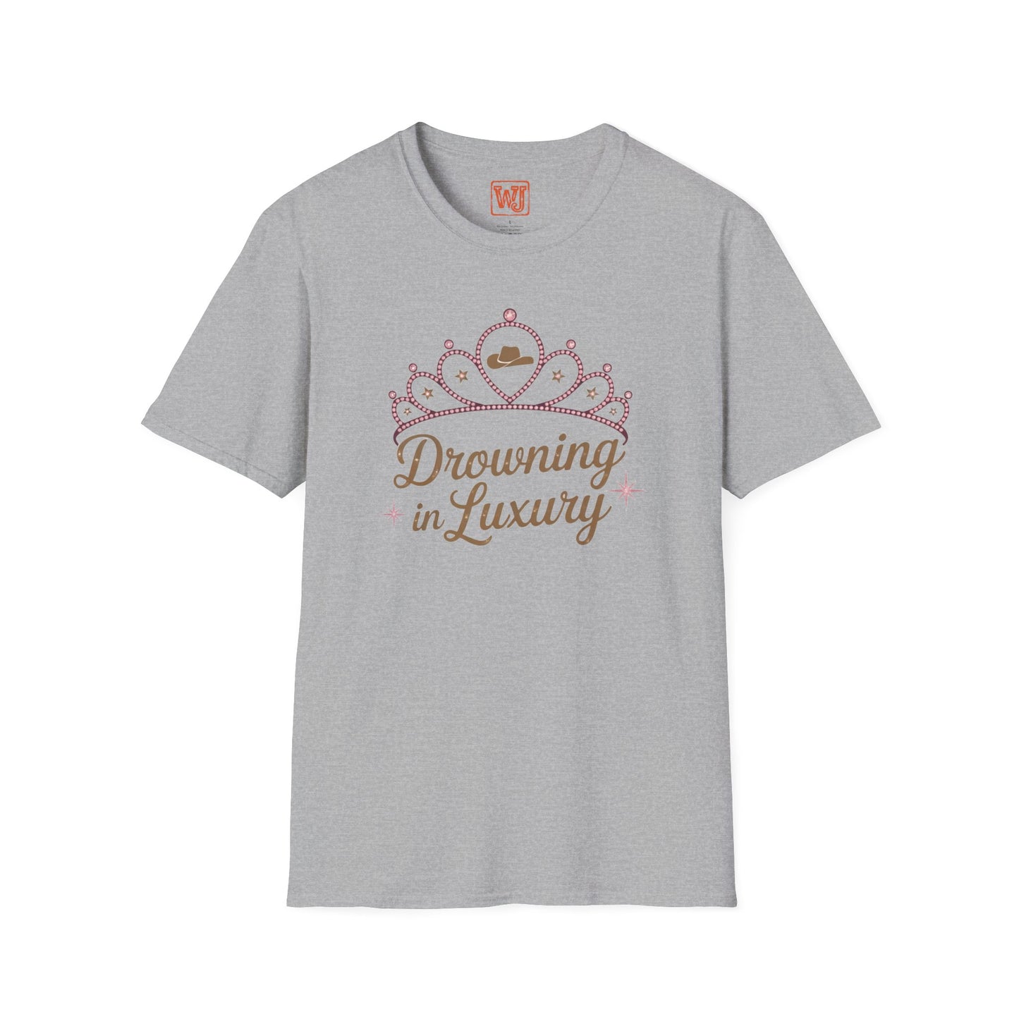 Walker Jackson "Poor Little Rich Cowboy" Women's T-Shirt - "Drowning in Luxury" Crown Design Country Music Tee