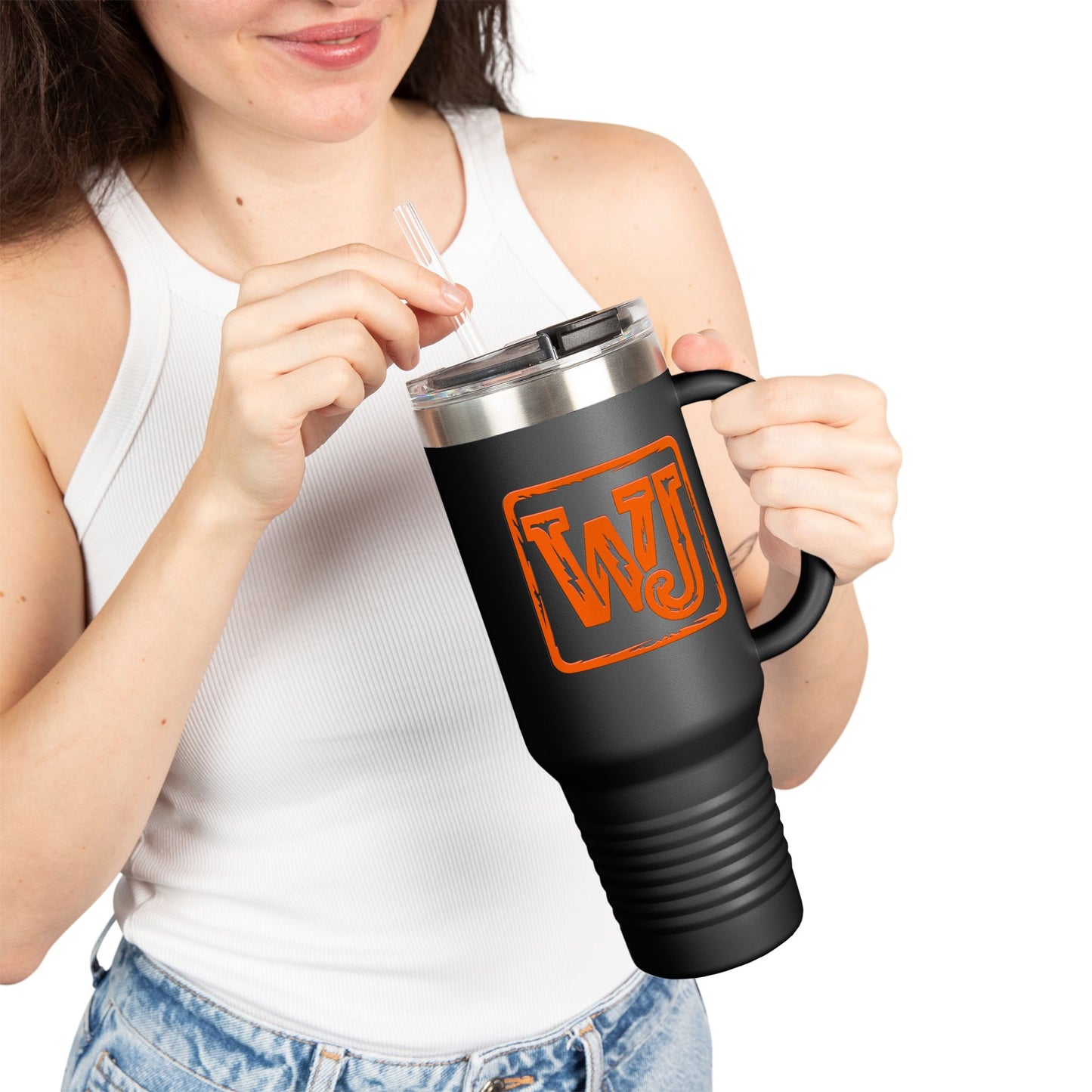 Walker Jackson WJ Logo 40oz Insulated Coffee Tumbler - Country Music Travel Mug for Music Fans