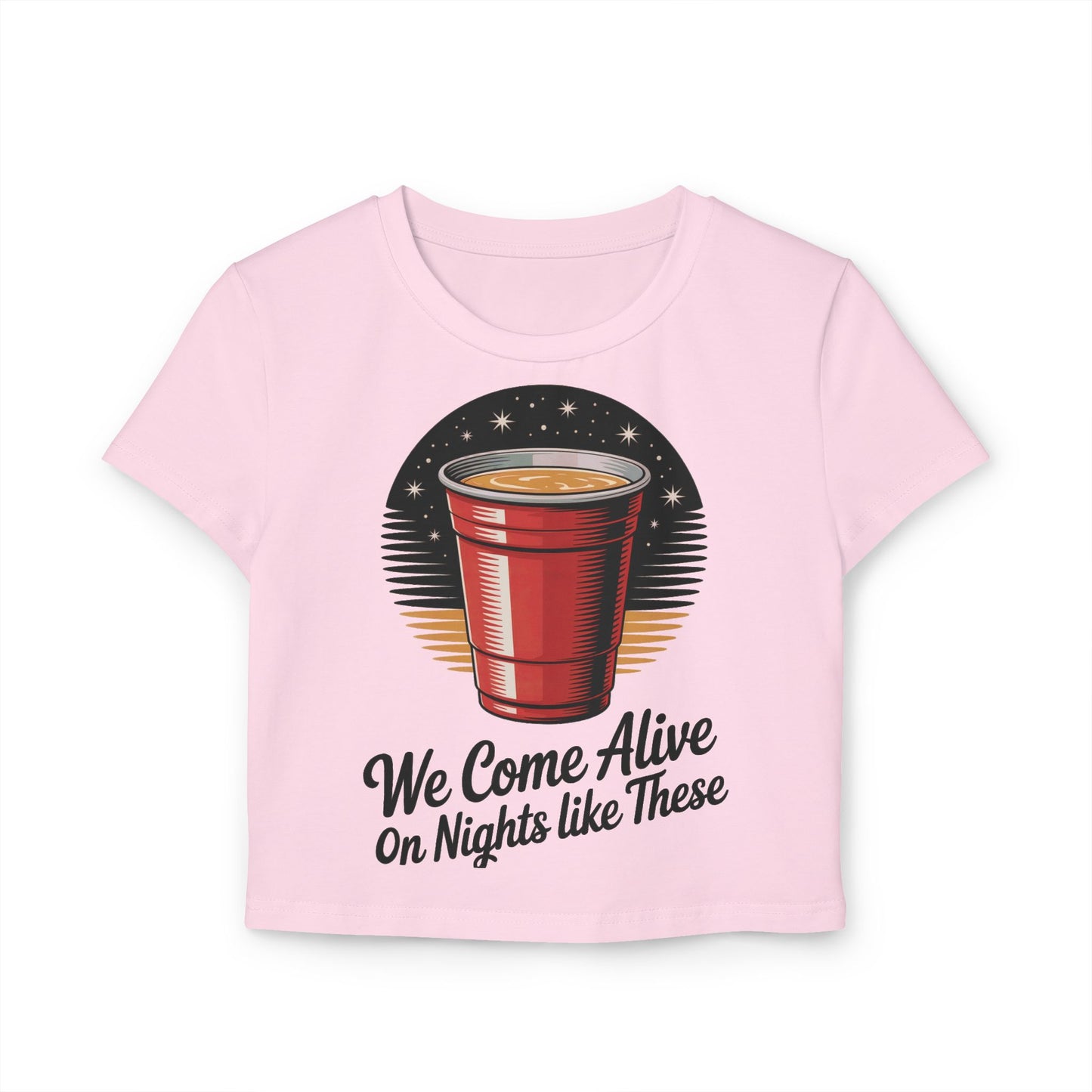 Walker Jackson "Nights Like These" Women's Baby Tee - Country Music Fitted Crop Top T-Shirt | Cute Graphic Tee, Casual Party Top, Festival Wear, Night Out Shirt, Fun Summer Fashion