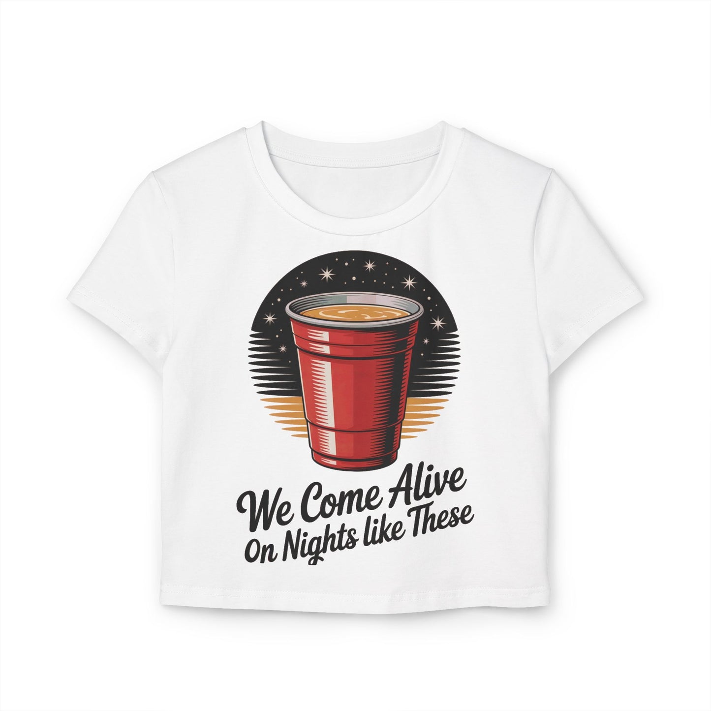 Walker Jackson "Nights Like These" Women's Baby Tee - Country Music Fitted Crop Top T-Shirt | Cute Graphic Tee, Casual Party Top, Festival Wear, Night Out Shirt, Fun Summer Fashion