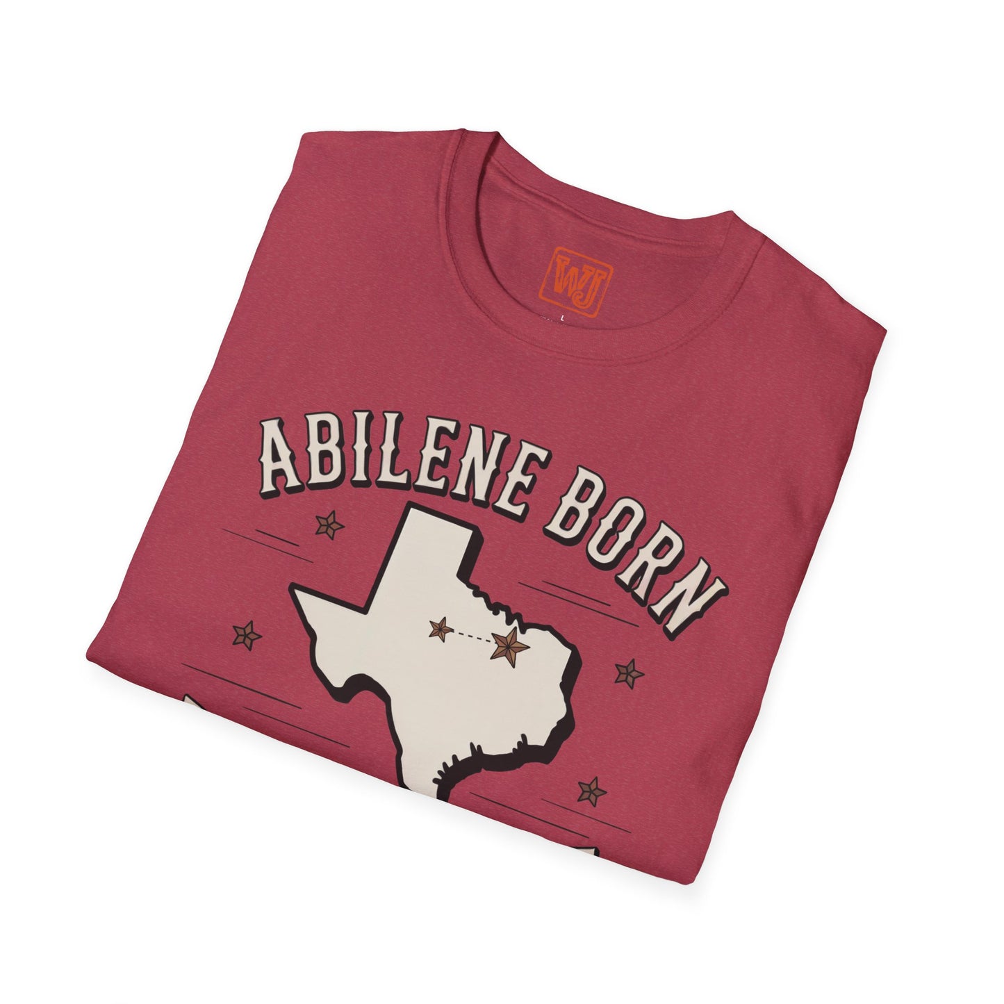 Texas Outline Unisex T-Shirt with Abilene and Dallas Cities - Vintage Americana Modern Country Music Apparel