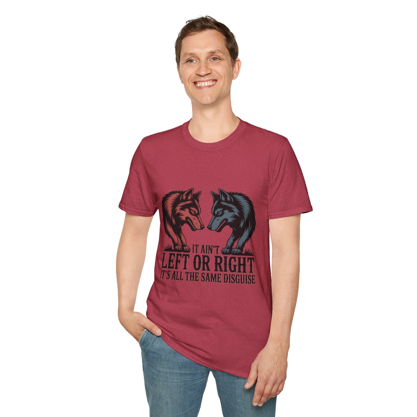 'Two Wolves in the Night' - Wolf Silhouette Country Music T-Shirt