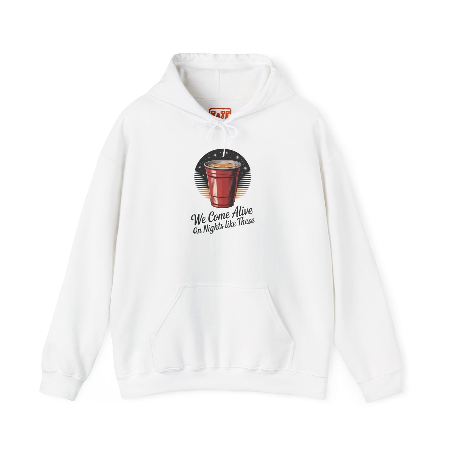 We Come Alive on Nights Like These Hoodie - Unisex Heavy Blend Sweatshirt, Perfect for Parties, Events, Gifts, Celebrations, and Cozy Nights